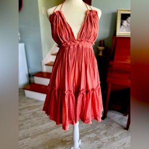 Free People dress worn once!! It’s kind of a coral color just beautiful